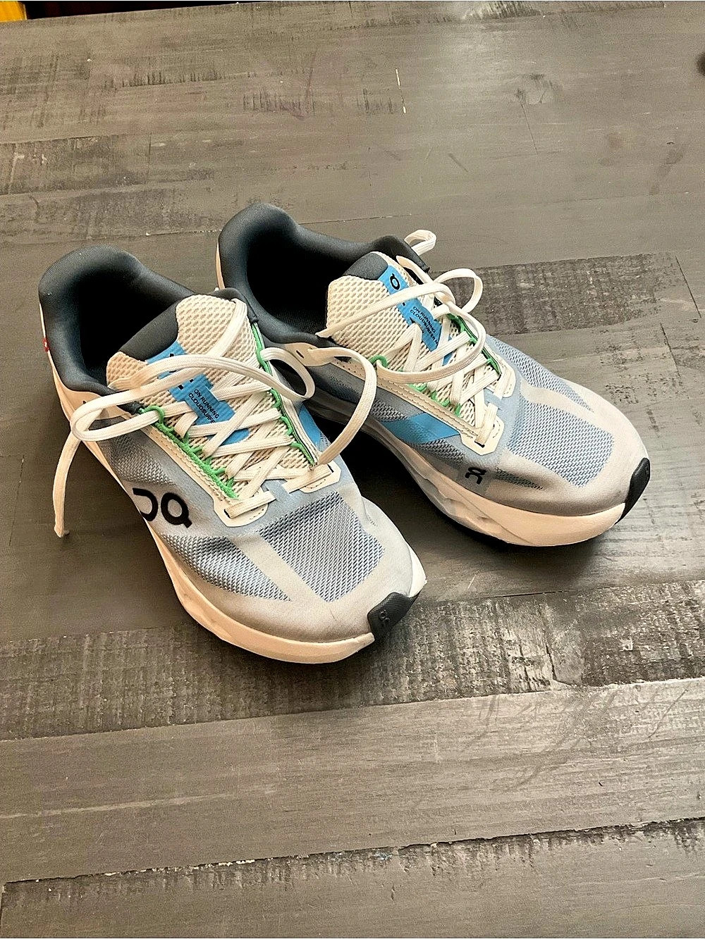 On Women's Athletic Shoes in White & Blue
